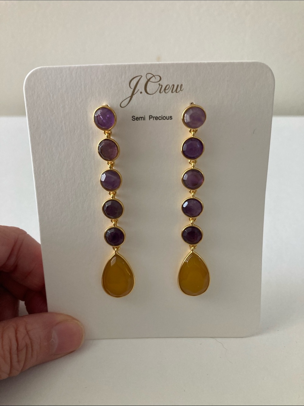 JCrew mixed stone drop earrings - Picture 2 of 3